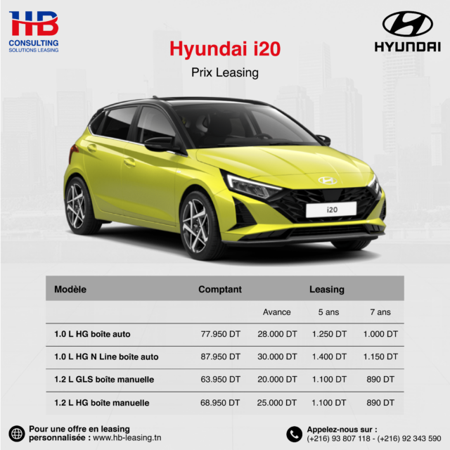 Hyundai i20 Prix Leasing