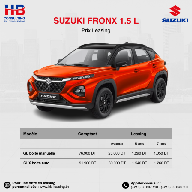 Suzuki Fronx Prix Leasing Tunisie